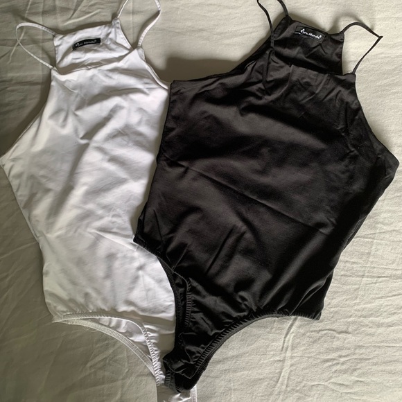 Spaghetti sleeve bodysuits black and white - Picture 2 of 4